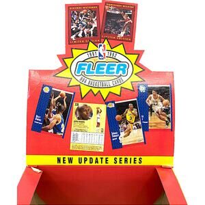 1991-1992 Fleer NBA Basketball Cards Update Series Box Display 591 *No Packs*
